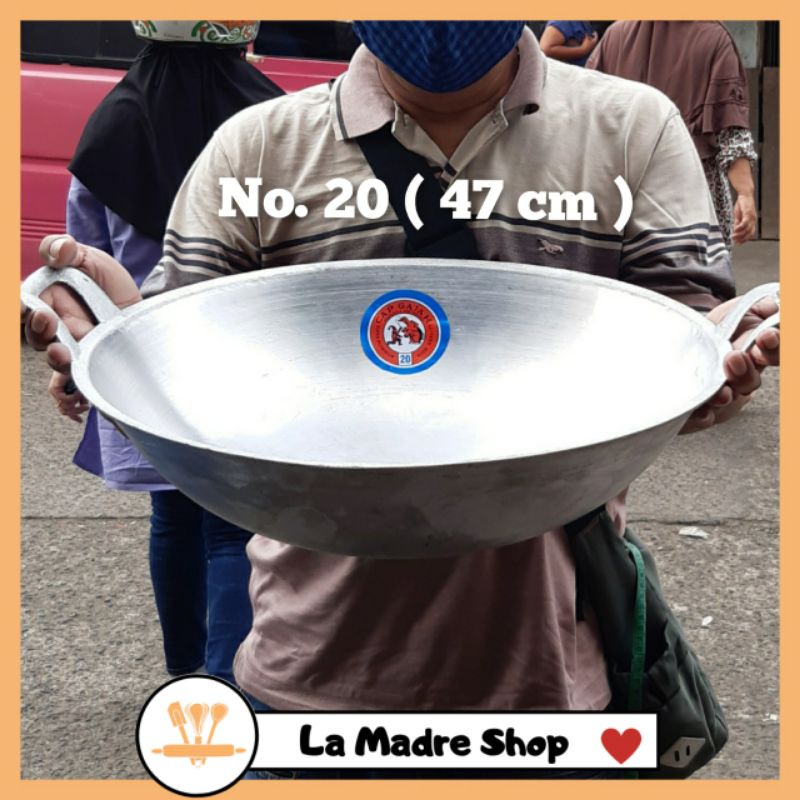 Wajan Kuali Katel Aluminium Cap Komodo - No. 20 (47 cm)