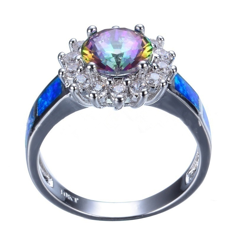 New jewelry classic fashion purple diamond opal female ring ring