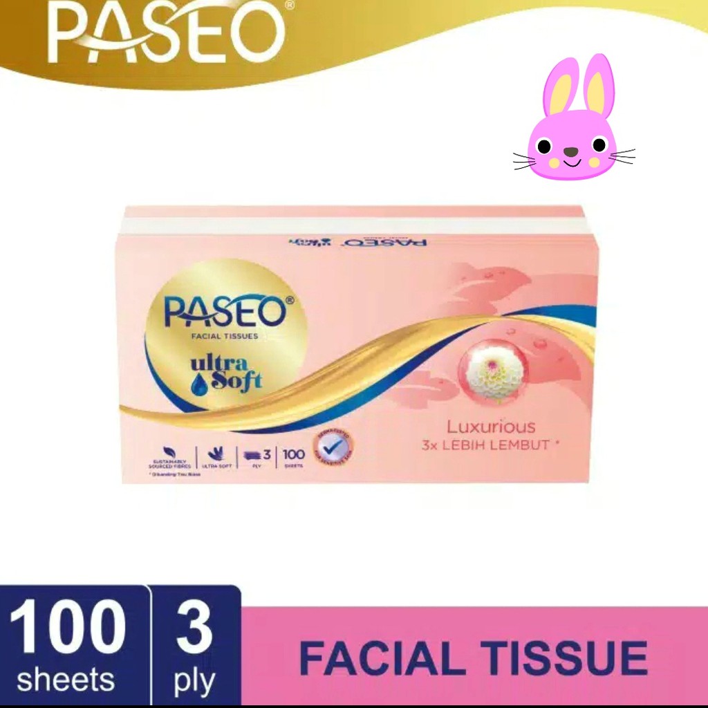 Paseo Ultra soft tisu 100 / 40 sheet 3ply luxurious Tissue Facial lebih lembut sensitve skin (no.138)