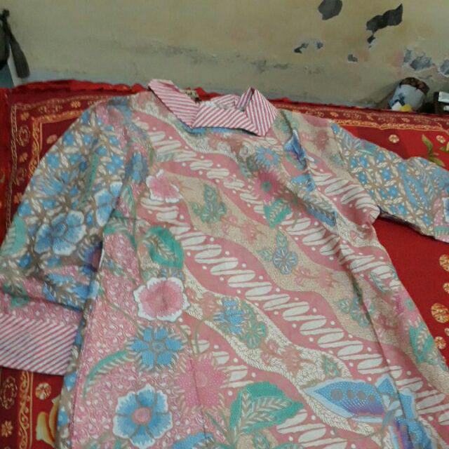 Tunic Afika Pastel Long Blouse Turtle Neck Parang Soft Kupu Floral Seragam Flower Batik Mini Dress