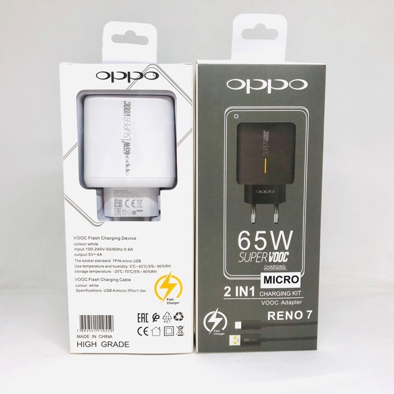 Casan Oppo Reno 7 Type C 65W Super Vooc Charger Oppo Type C Travel Charger Oppo Reno Type C 65W SuperVooc Promo Sen