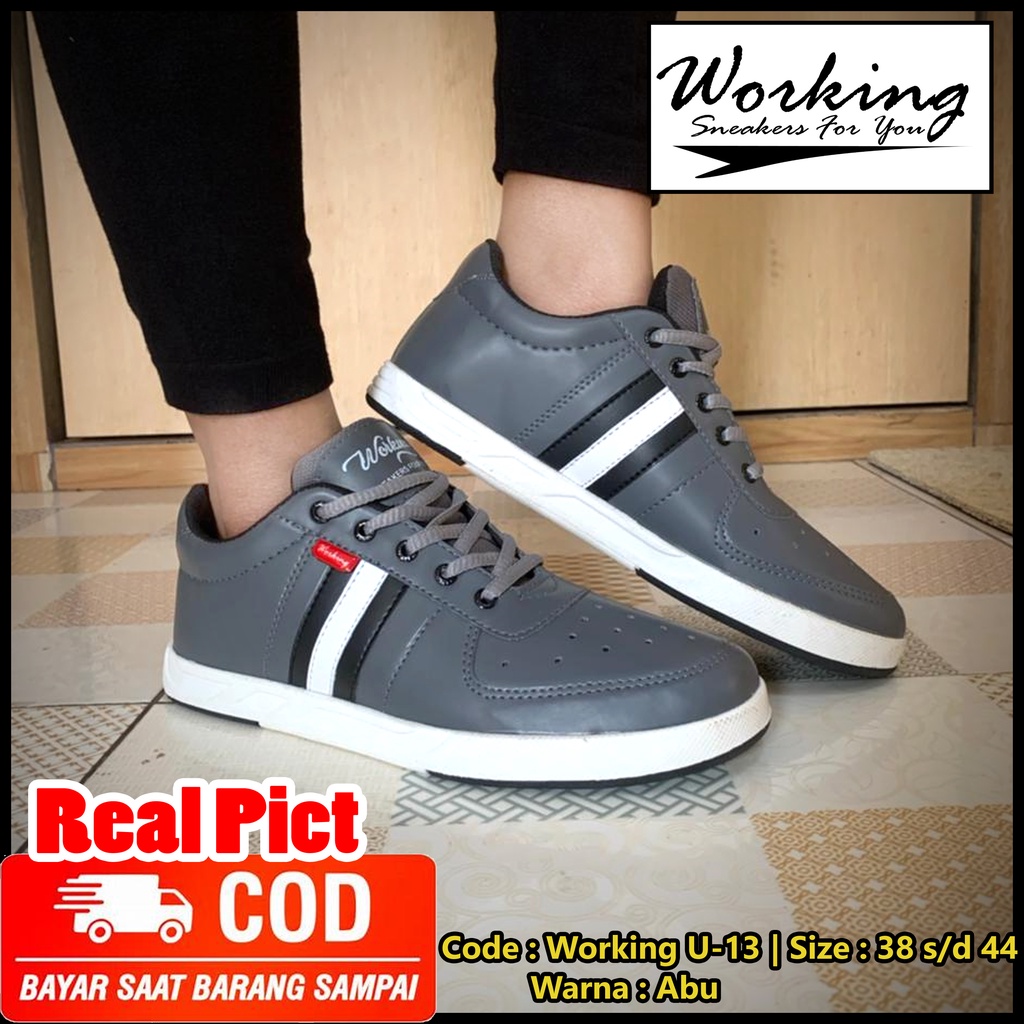 Sepatu Sneakers Casual Pria Wanita Working U-13