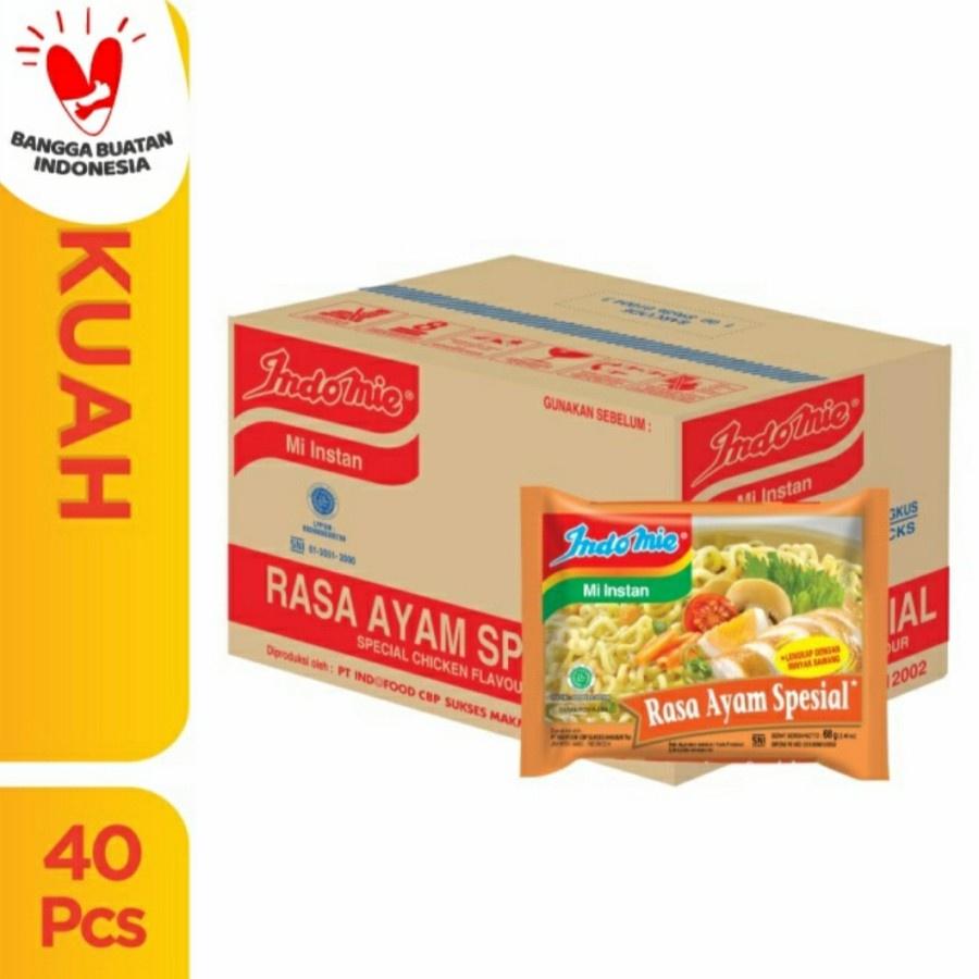 

Indomie Mi Instan Kuah Rasa Ayam Spesial 1 Dus 40 Pcs