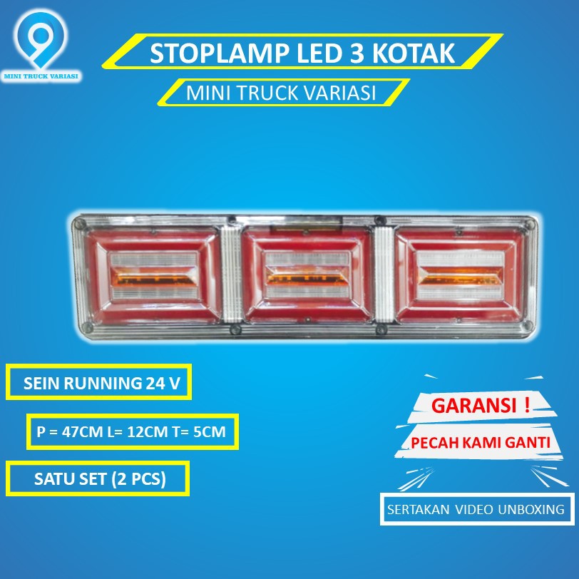 Stop Lamp Truk 24 Volt Lampu Rem Universal  Kotak DNY - GROSIR