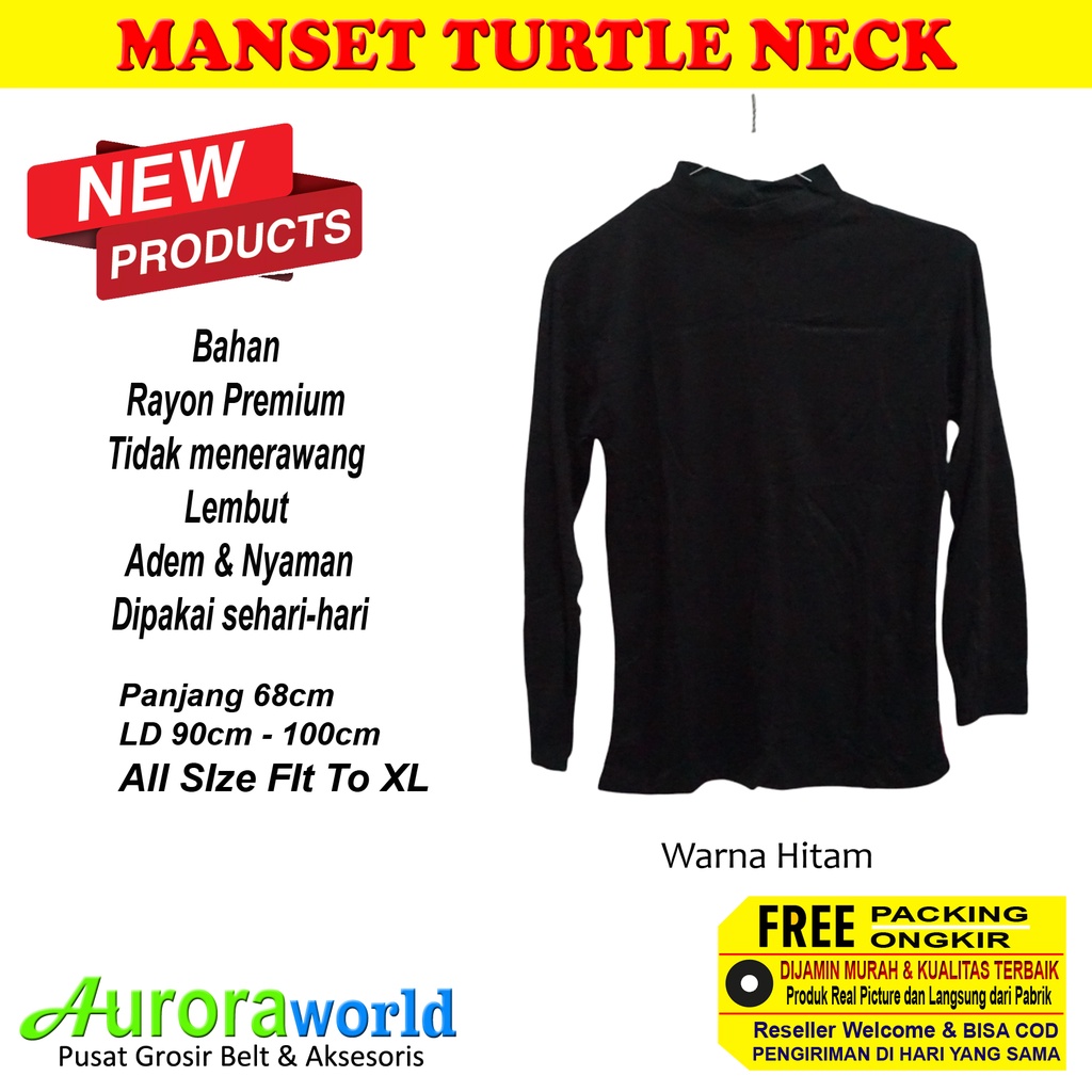 Auroraworld Manset Turtle Neck Bahan Rayon Premium Tidak menerawan , bahan lembut, adem dan nyaman dipakai bisa COD