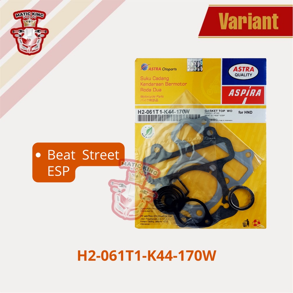 Paking gasket topset Honda Beat Scoopy Spacy Fi Starter kasar asli ASPIRA H2-061T1-K25-170W