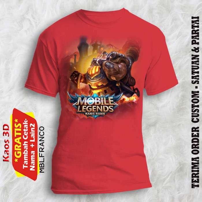 MOBILE LEGEND FRANCO - KAOS 3D SEMUA UKURAN KUALITAS GAMBAR 3 DIMENSI REAL PICK
