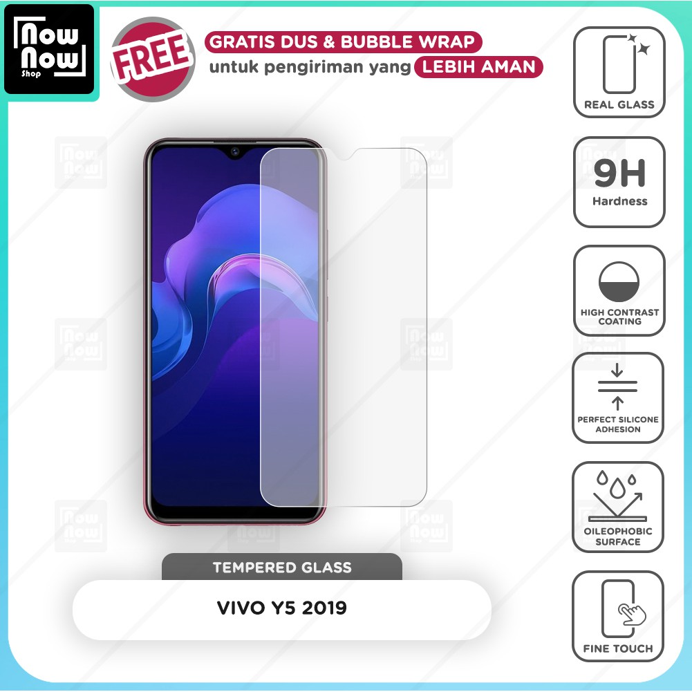 Tempered Glass Anti Gores Vivo Y5 2019 Screen Guard Protector 9H Kaca Temperglass