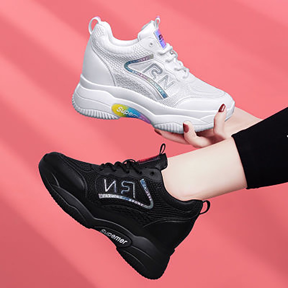 GROSIRTAS &quot;FREE BOX&quot; LV0126 Sepatu Sneakers Wanita Sport Import Tinggi RN Wanita