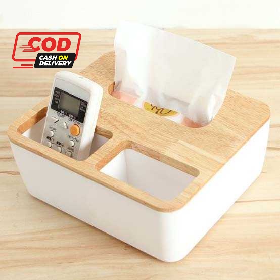 Tempat Tisu Tissu Tissue Kayu Serbaguna Multifungsi - TaffHOME - ZJ004