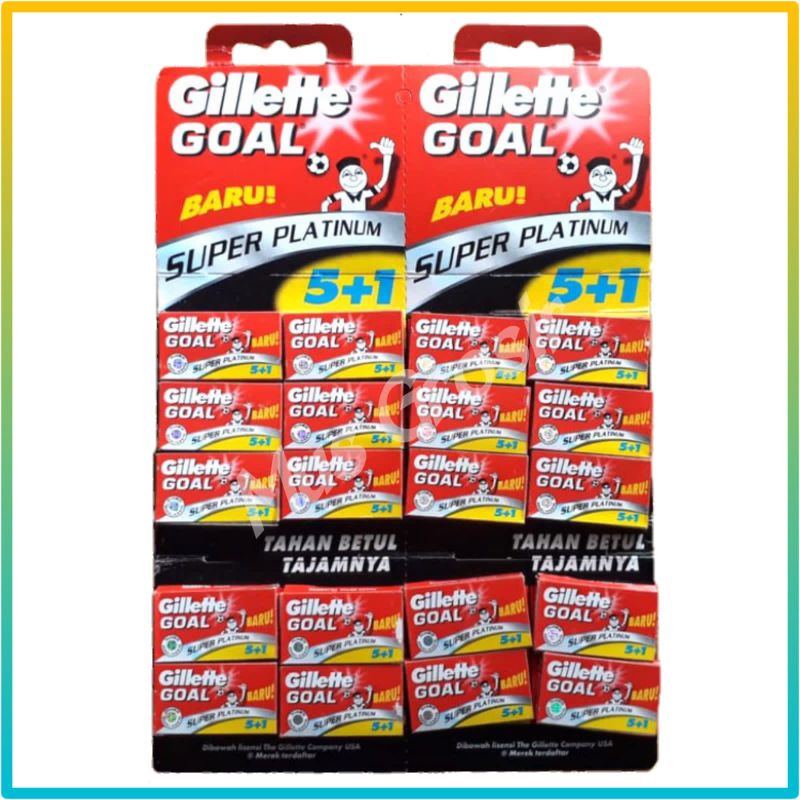 1 PAPAN 120 PCS Pisau Silet Goal Gillette 5+1 Super Tajam Platinim Grosir