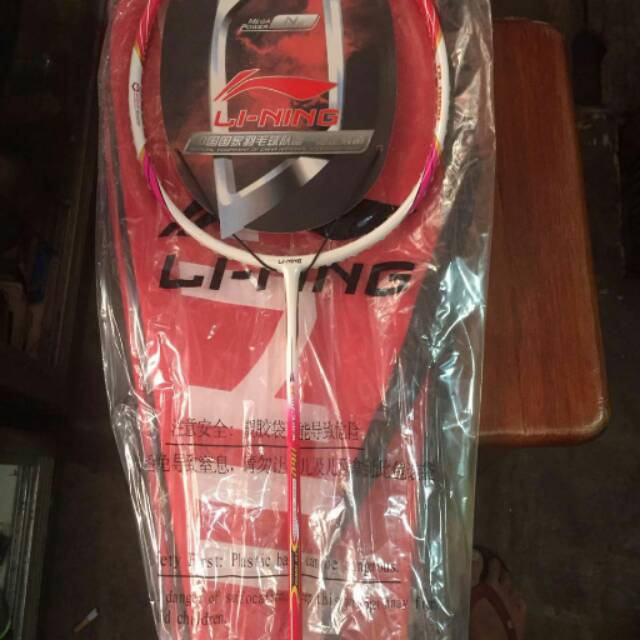 Raket Lining N60 Putih Pink Free tas Dan grip
