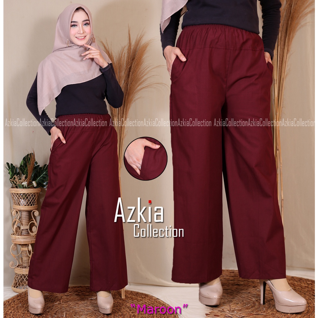 Celana Kulot Wanita Katun Linen Rami