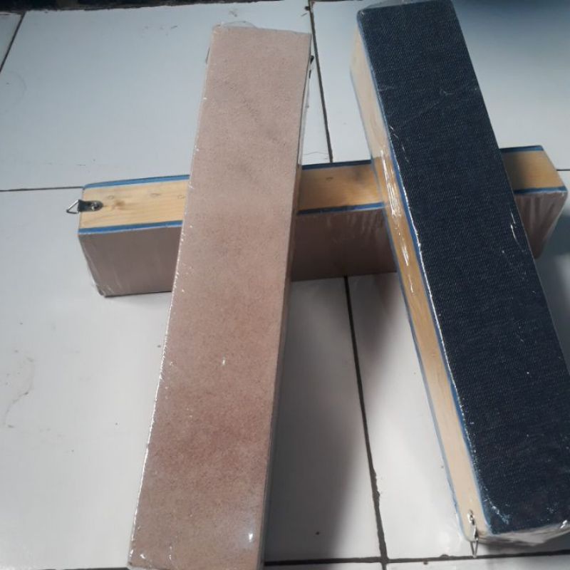 stroping asahan golok,pisau,dan gunting.asahan kulit domba asli kwalitas premium