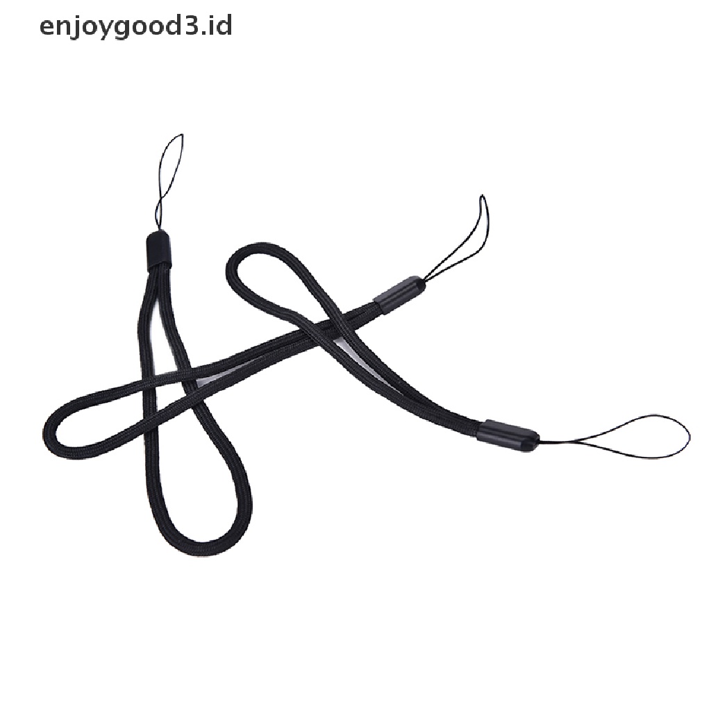 (Rready Stock) 5x Tali Lanyard Bahan Nilon Warna Hitam Untuk Kamera Ponsel iPod USB mp3 mp4 (ID)