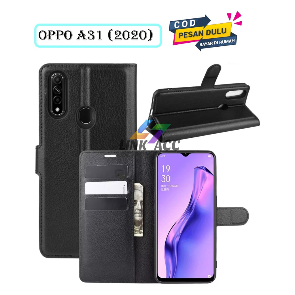 OPPO A31 (2020) LEATHER CASE PREMIUM-FLIP WALLET CASE KULIT UNTUK OPPO A31 (2020) - CASING DOMPET HP