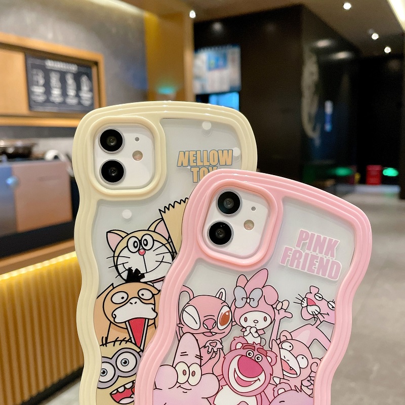 2 in 1 case Pelindung Motif Kartun Untuk iPhone 11 12 13 Pro MAX X XR XS MAX