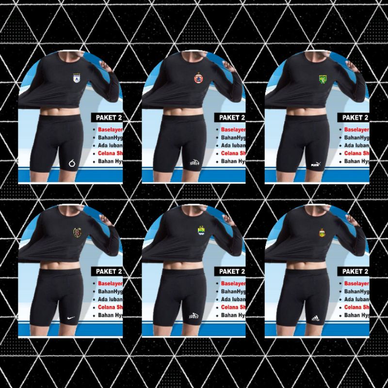Setelan pakaian sepak bola dan futsal club indonesia set baju celana daleman