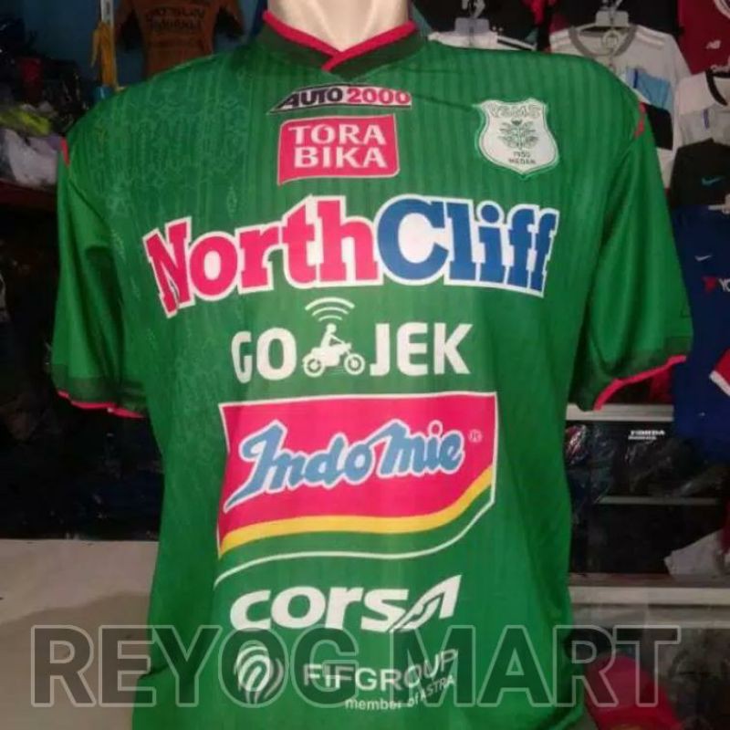 JERSEY PSMS MEDAN HOME 2018 LIGA 1 GOJEK HIJAU PRINTING RETRO LOKAL