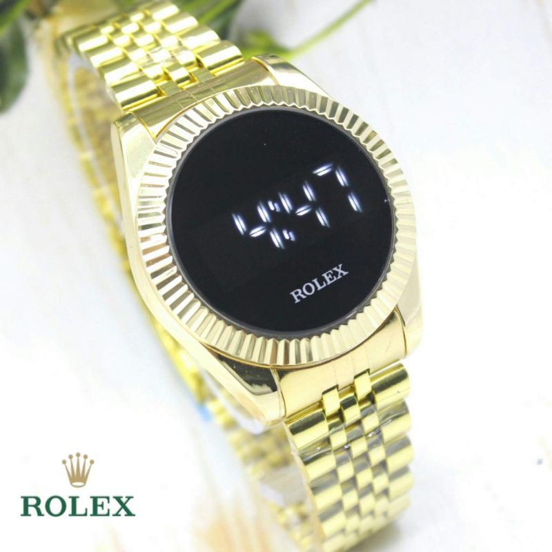Best Seller  Jam Tangan Wanita Rolex Digital Touch Screen YK85101 Rantai Free Baterai & Box