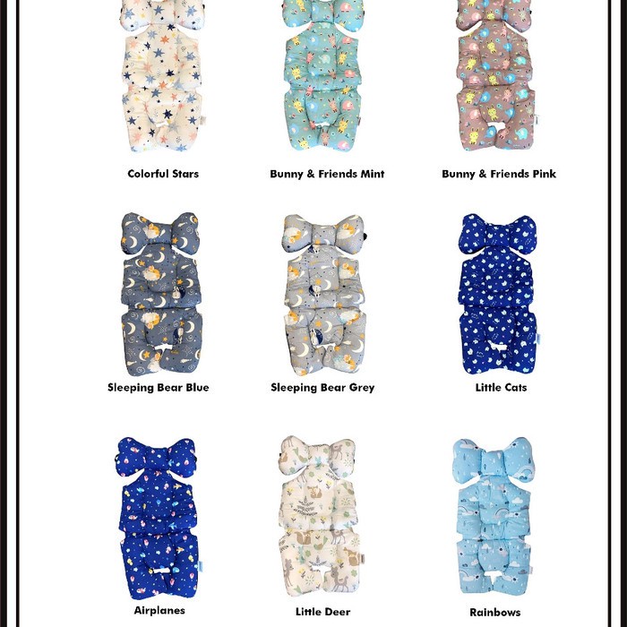 PAOPAO STROLLER LINER/ ALAS STROLLER / empuk / alas stroller dengan bantalan butterfly / sirkulasi udara