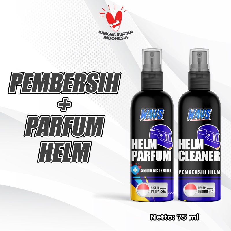 PAKET Pembersih Helm + Parfum Helm Motor | Helm Cleaner Pembersih Body Visor dan Pewangi Helm WAYS