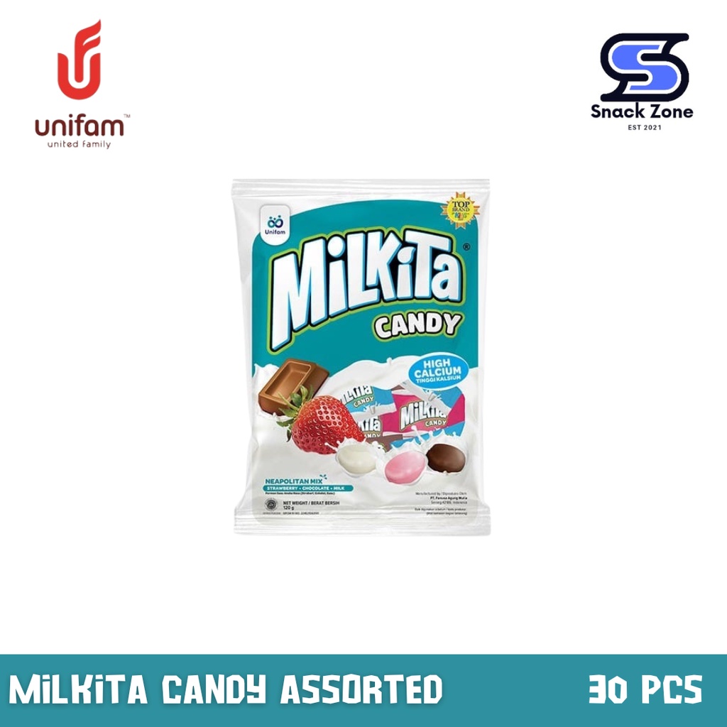 

MILKITA CANDY ASSORTED BAG PREMIUM LOKAL 30 pcs X 4 g TERMURAH