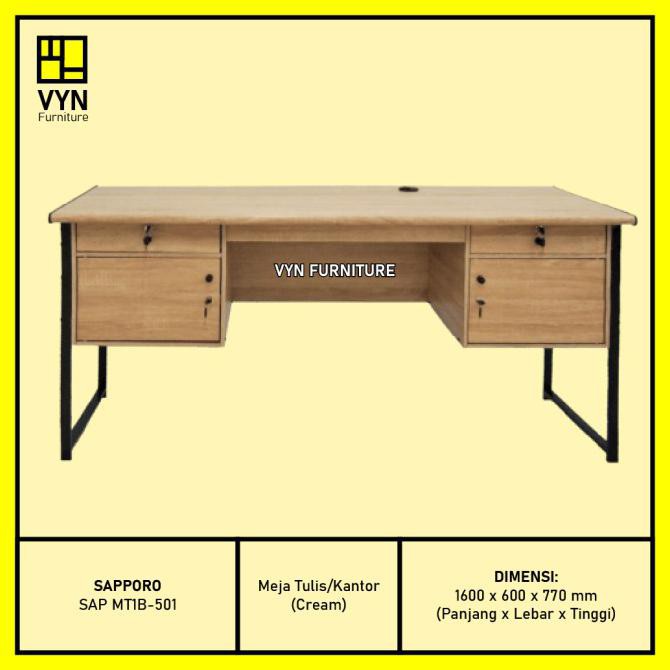 

Meja Tulis Kantor Sapporo Sap Mt1B-501 Cream Outletmamang