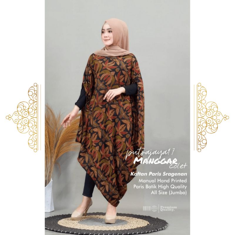 Baju Kondangan Wanita Kaftan Batik Wanita Modern Jumbo Dress Kaftan MANGGAR 19