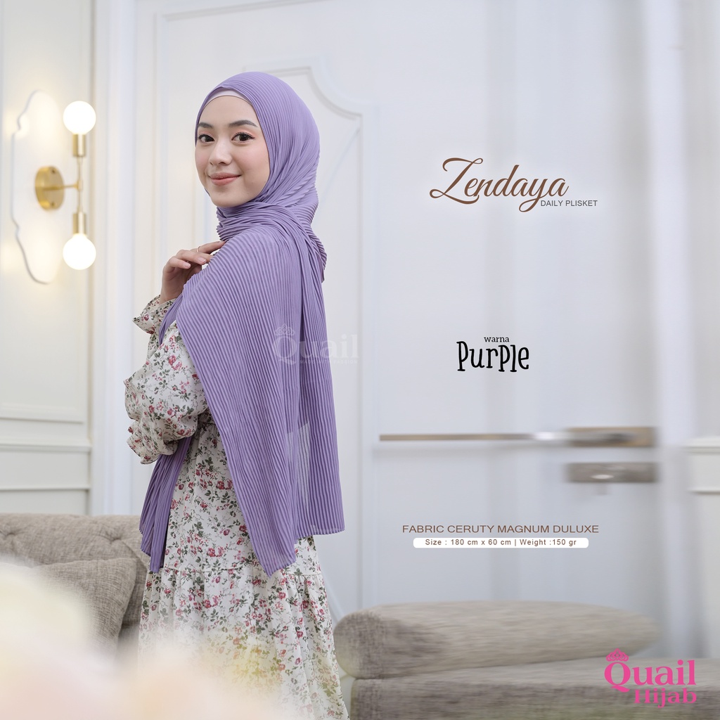 Quail Hijab - ZENDAYA PASHMINA PLISKET ORI QUAIL-6