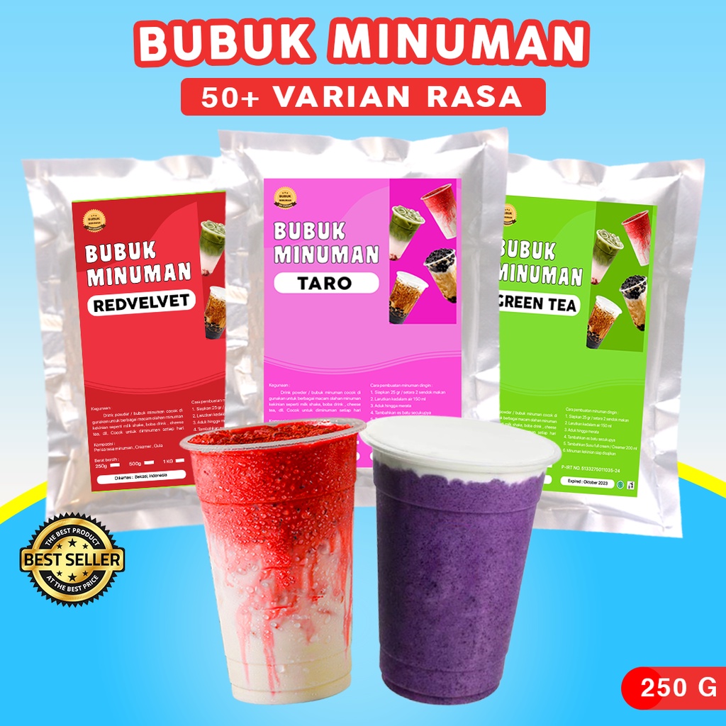 BUBUK MINUMAN RASA / SERBUK MINUMAN RASA / BUBUK MINUMAN KEKINIAN / BUBUK MINUMAN RASA 250 GR