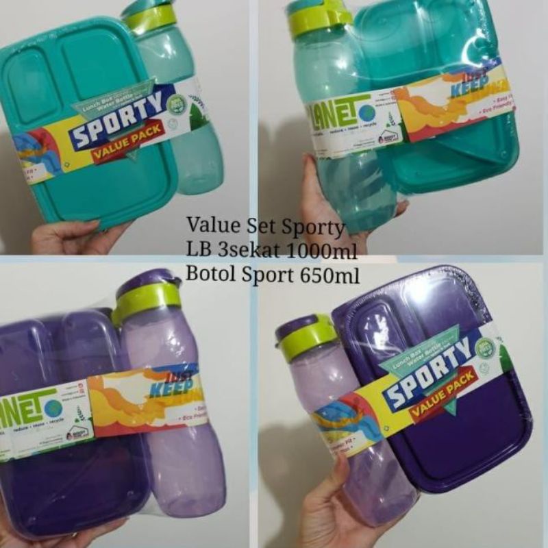 (Murah)COD Tempat Makan Plus Minum Sporty/Tempat Bekal Anak