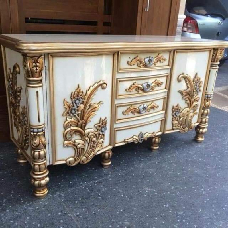 BUFET KIANSANTAN JATI SOLID MEWAH. BUFET PAJANGAN UKIR JATI