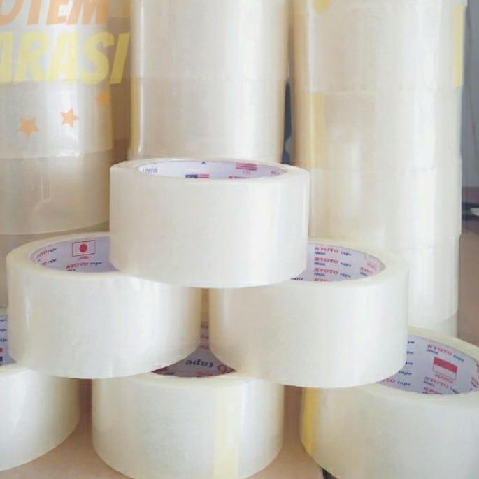 

KYOTO cloth tape 48mm x 100yard lakban bening 2inch 1Pack / 6Pcs ✓