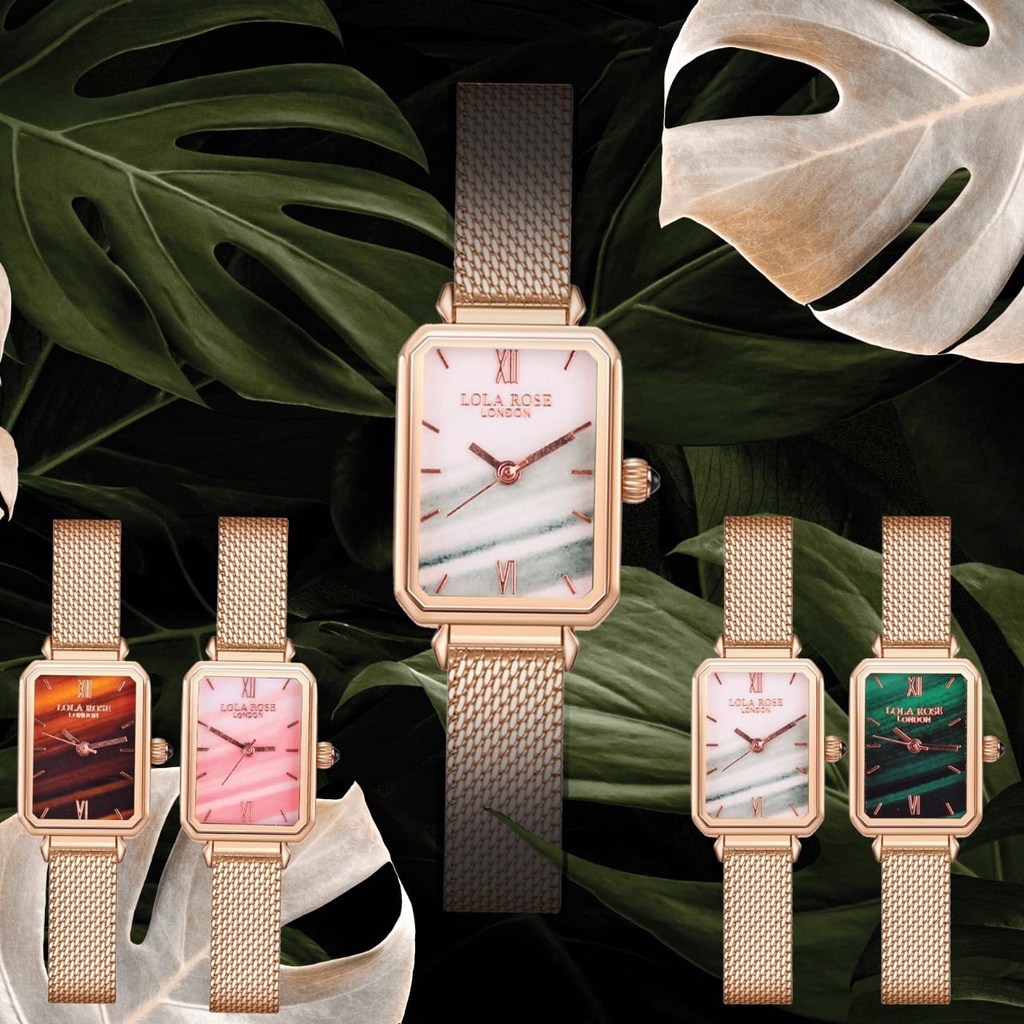 JAM TANGAN WANITACEWEK MURAH LOLA ROSE TALI RANTAI PASIR HR5