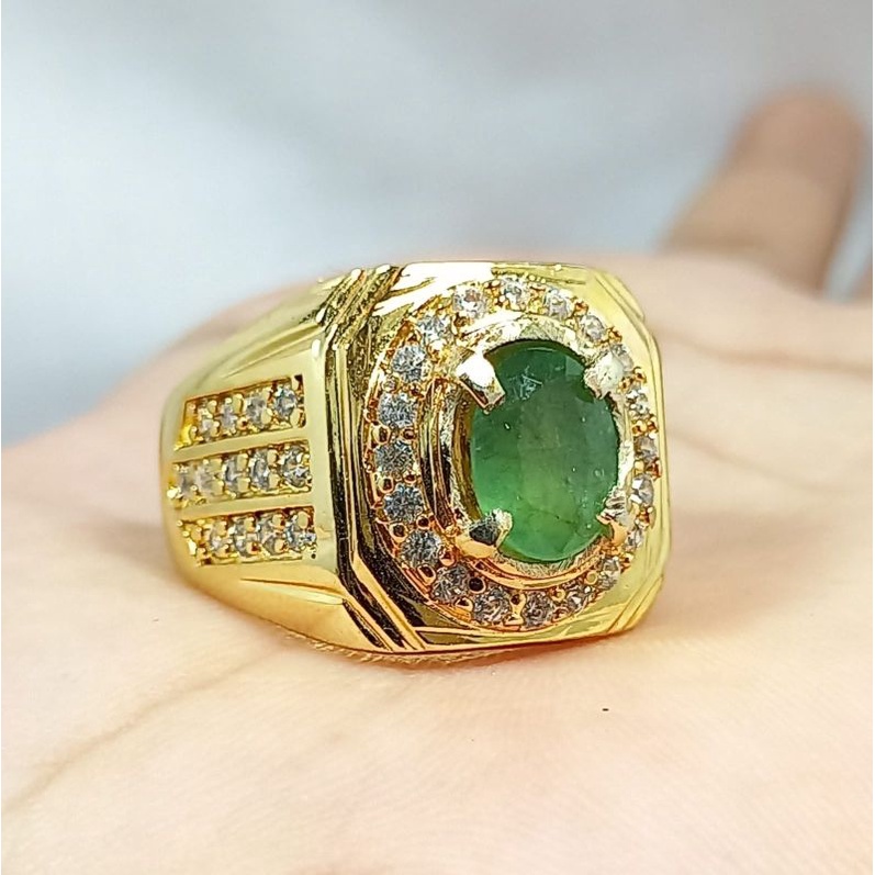 CINCIN PERMATA BATU ZAMRUD ASLI COLOMBIA BERSERTIFIKAT