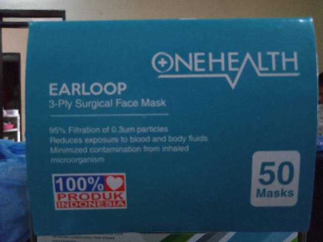 Masker Medis / Masker Onehealth 3 Play Surgical Face Mask isi 50 Pcs