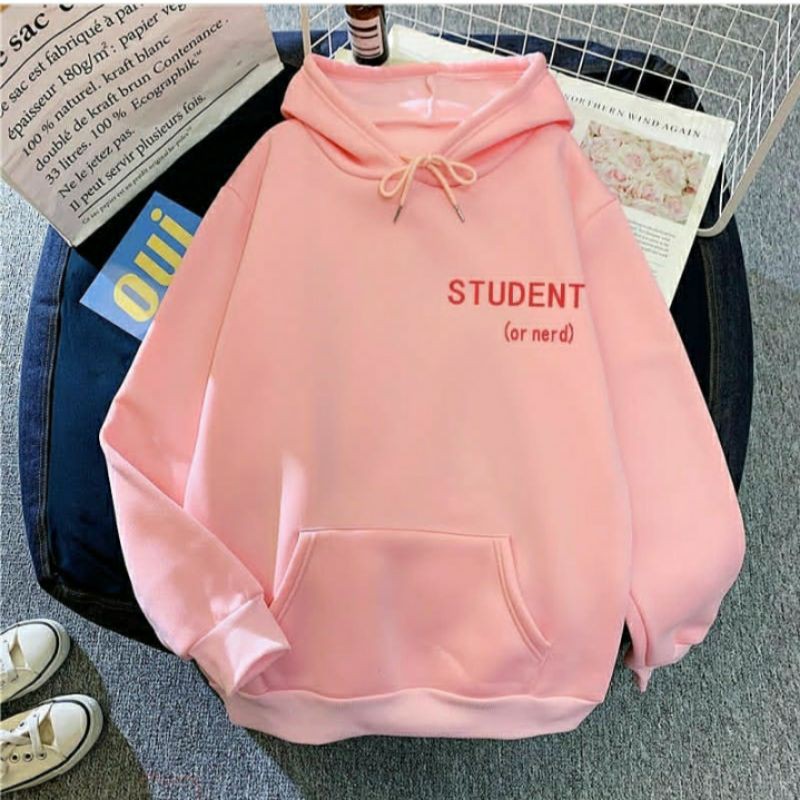 S - XXXXXL(6XL) Jaket Jumper STUDENT Hoodie BIGSIZE OVERSIZE STUDENT OR NERD Wanita Pria JUMBO Korean Style Jaketin aja M L XL XXL 3XL 4XL