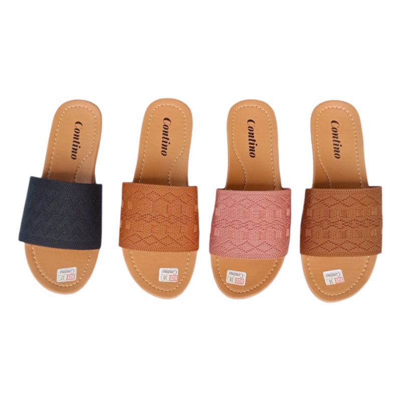 Wedges Wanita Terlaris / Sandal Slop Wanita / Sandal Cewek Rajut Impor Contino