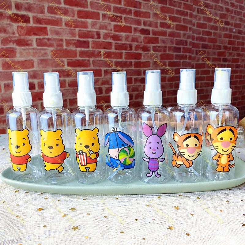 We Flower 50ML/100ML Plastic Cartoon Spray Bottle XO Kitty Winnie Rabbit Portable Travel Size Bottles Container