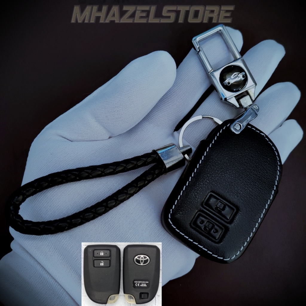 Gantungan kunci sarung kulit cover case casing remote keyless Mobil Toyota Yaris