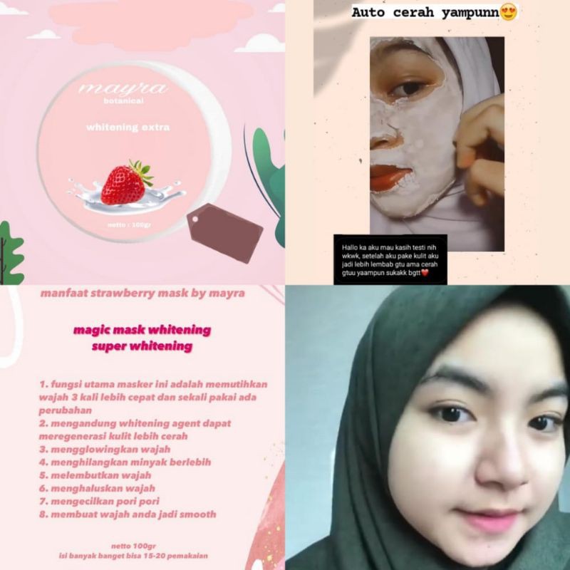 Masker strawberry 100 gram , open reseller, dropship untuk jutaan per bulan