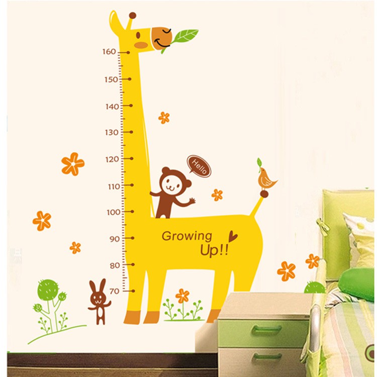 RELIZA WALL STICKER / STIKER DINDING PENGUKUR TINGGI BADAN JERAPAH ANIMAL ANAK JM7205
