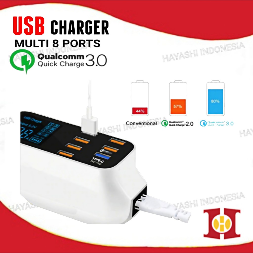 Multi Charger USB Hub 3.0 Quick Fast Charging Adapter Type C HP Tablet