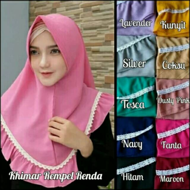 Jilbab hijab khimar renda ruffle rere pet renda