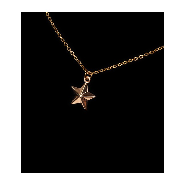 LRC Kalung Fashion Golden Hollow Star Necklace D59190