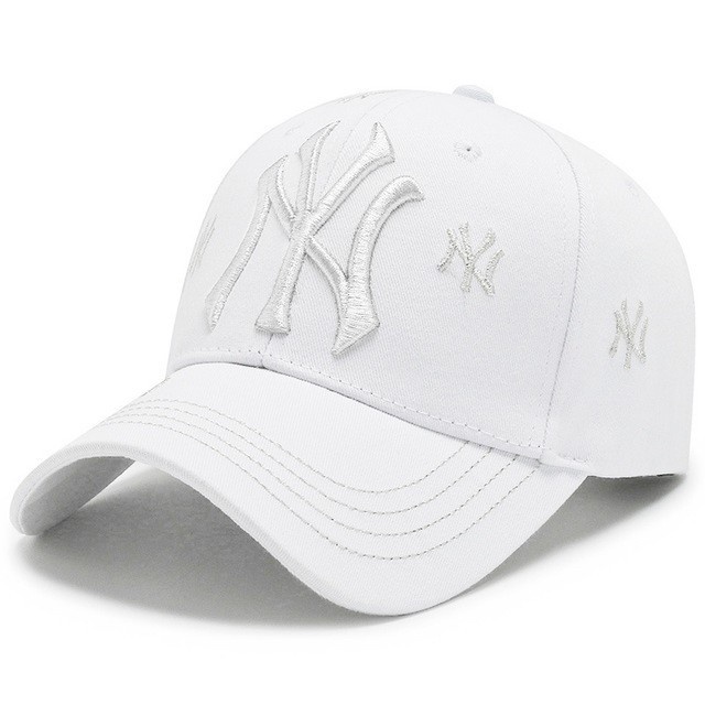 IMPORT TOPI PREMIUM BASEBALL NY COLORFUL TOPI PRIA WANITA UNISEX - Putih(M4N9) Topi Baseball Animous