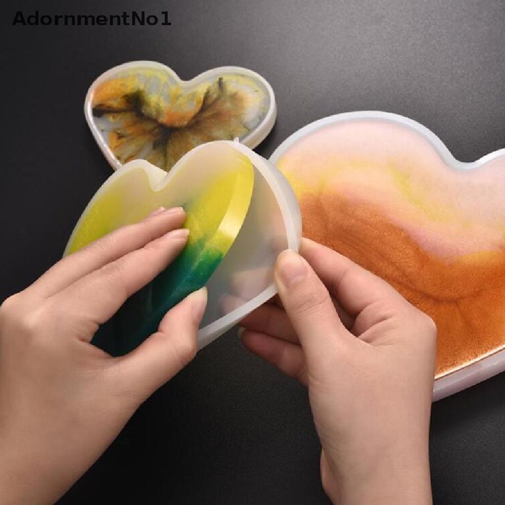 [AdornmentNo1] Heart Shape Coaster Silicone Mold DIY Jewelry Tray Candle Holder UV Resin Mould [new]