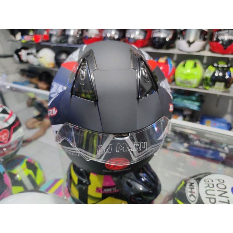 spoiler HELM KYT dj maru cocok buat helm DJ MARU Hitam bening