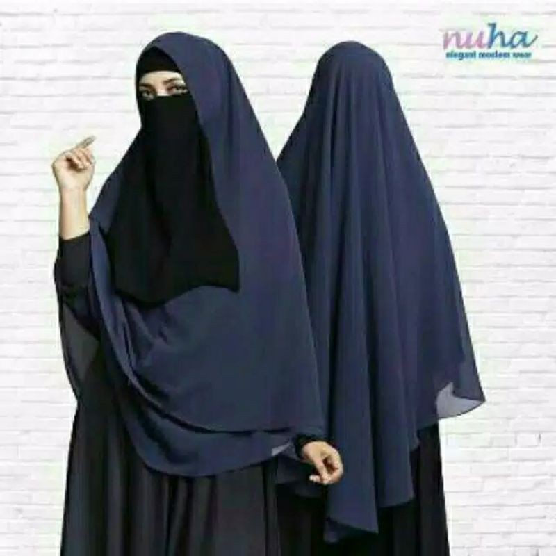 Khimar  ceruty baby doll two layers Jasmine Jumbo (bisa dipakai salat) ❤⚘ori nuha syari moslem wear